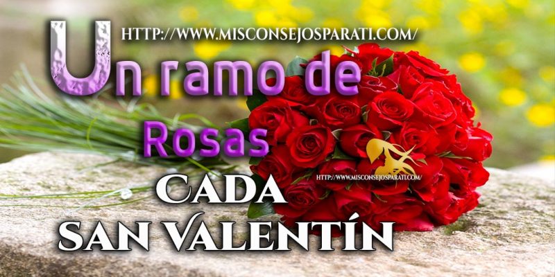 Un ramo de rosas cada san valentin.