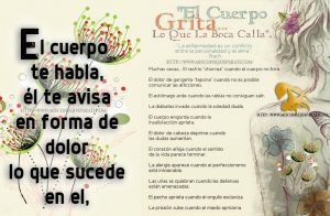 El cuerpo  te habla, él te avisa en forma de dolor lo que sucede en el,
