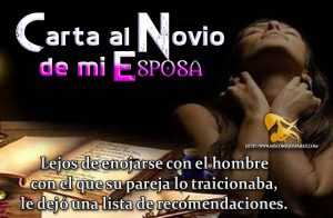 Carta al novio de mi esposa..