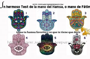 Un hermoso Test de la mano del Hamsa, o mano de Fátima.