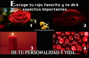 Escoge tu rojo favorito y te diré aspectos importantes de tu personalidad y vida.