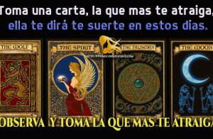 Toma una carta, la que mas te atraiga, ella te dirá tu suerte en estos días.