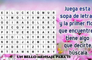 Juega esta sopa de letras y la primer flor que encuentres tiene algo que decirte, búscala.