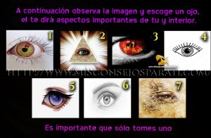 A continuación observa la imagen y escoge un ojo, el te dirá aspectos importantes de tu yo interior.