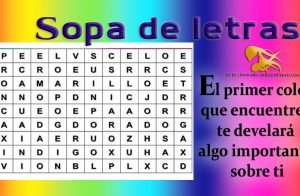 Sopa de letras, el primer color que encuentres te develará algo importante sobre ti.
