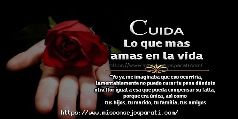 Siempre lo que amamos es lo que descuidamos más.