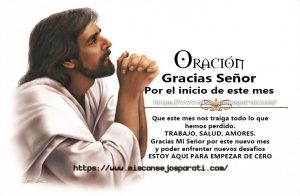 Oración para recibir el nuevo mes con Bendición.