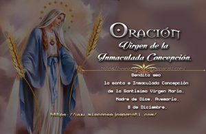 Oración a la hermosa virgen de la Inmaculada Concepción.
