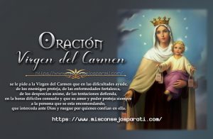 Oraciones a la virgen del Carmen.