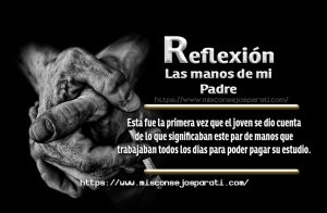 Las manos de un padre trabajador.