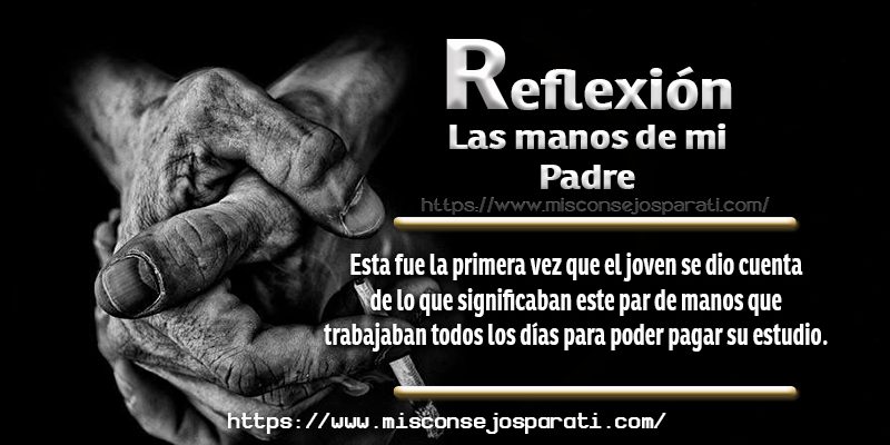 Las manos de un padre trabajador.