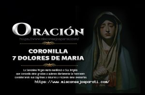 Oración a la coronilla siete dolores de Maria.