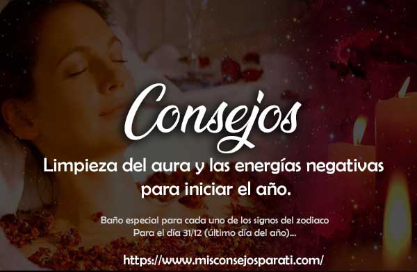 limpieza del aura y las energías negativas para iniciar el año.
