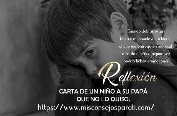 Carta de un niño a su papá que no lo quiso.