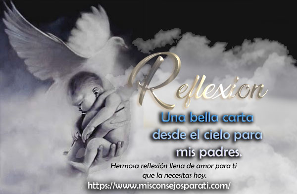 Una bella carta desde el cielo para mis padres.