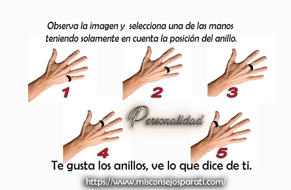 Te gusta los anillos, ve lo que dice de ti.